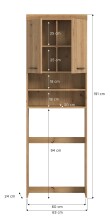 Waschmaschinenumbauschrank >Scout< in Artisan Eiche Dekor - 63x191x24cm (BxHxT)