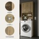 Waschmaschinenumbauschrank >Scout< in Artisan Eiche Dekor - 63x191x24cm (BxHxT)