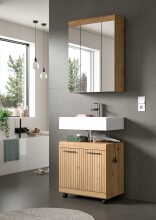 Waschbeckenunterschrank >Scout< in Artisan Eiche Nachbildung - 60x60x34 (BxHxT)