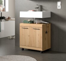 Waschbeckenunterschrank >Scout< in Artisan Eiche Nachbildung - 60x60x34 (BxHxT)