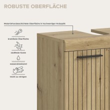 Waschbeckenunterschrank >Scout< in Artisan Eiche Nachbildung - 60x60x34 (BxHxT)