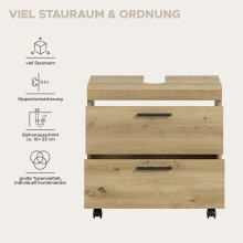 Waschbeckenunterschrank >Scout< in Artisan Eiche Nachbildung - 60x60x34 (BxHxT)