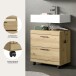 Waschbeckenunterschrank >Scout< in Artisan Eiche Nachbildung - 60x60x34 (BxHxT)