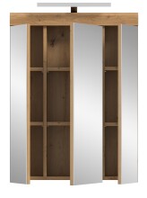 Badezimmerspiegelschrank >Scout< in Eiche Dekor / Spiegel - 60x79x18cm (BxHxT)