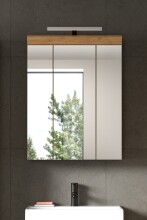 Badezimmerspiegelschrank >Scout< in Eiche Dekor / Spiegel - 60x79x18cm (BxHxT)