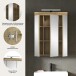 Badezimmerspiegelschrank >Scout< in Eiche Dekor / Spiegel - 60x79x18cm (BxHxT)