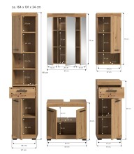 Badezimmer-Set >Scout< in Artisan Eiche Nachbildung - 164x191x34cm (BxHxT)