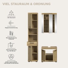 Badezimmer-Set >Scout< in Artisan Eiche Nachbildung - 112x191x34cm (BxHxT)