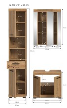Badezimmer-Set >Scout< in Artisan Eiche Nachbildung - 112x191x34cm (BxHxT)
