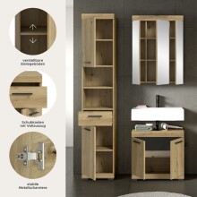 Badezimmer-Set >Scout< in Artisan Eiche Nachbildung - 112x191x34cm (BxHxT)