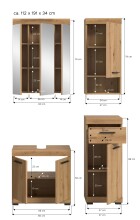 Badezimmer-Set >Scout< in Artisan Eiche Nachbildung - 112x191x94cm (BxHxT)