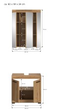 Badezimmer-Set >Scout< in Artisan Eiche Nachbildung - 60x191x34cm (BxHxT)