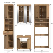 Badezimmer-Set >Scout< in Artisan Eiche Nachbildung - 190x191x34cm (BxHxT)