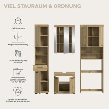 Badezimmer-Set >Scout< in Artisan Eiche Nachbildung - 190x191x34cm (BxHxT)