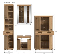 Badezimmer-Set >Scout< in Artisan Eiche Nachbildung - 201x191x34cm (BxHxT)