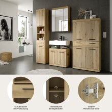 Badezimmer-Set >Scout< in Artisan Eiche Nachbildung - 201x191x34cm (BxHxT)