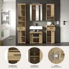 Badezimmer-Set >Scout< in Artisan Eiche Nachbildung - 164x191x34cm (BxHxT)