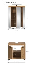 Badezimmer-Set >Scout< in Artisan Eiche Nachbildung - 60x191x34cm (BxHxT)