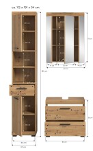 Badezimmer-Set >Scout< in Artisan Eiche Nachbildung - 112x191x34cm (BxHxT)