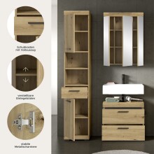 Badezimmer-Set >Scout< in Artisan Eiche Nachbildung - 112x191x34cm (BxHxT)