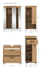 Badezimmer-Set >Scout< in Artisan Eiche Nachbildung - 112x191x34cm (BxHxT)