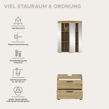 Badezimmer-Set >Scout< in Artisan Eiche Nachbildung - 60x191x34cm (BxHxT)
