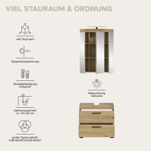 Badezimmer-Set >Scout< in Artisan Eiche Nachbildung - 60x191x34cm (BxHxT)