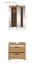 Badezimmer-Set >Scout< in Artisan Eiche Nachbildung - 60x191x34cm (BxHxT)