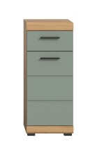 Hochschrank >Scout< in Artisan Eiche Nachbildung/Salbei - 37x88x31cm (BxHxT)