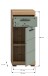 Hochschrank >Scout< in Artisan Eiche Nachbildung/Salbei - 37x88x31cm (BxHxT)