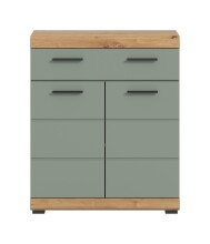 Hochschrank >Scout< in Artisan Eiche Nachbildung/Salbei - 74x88x31cm (BxHxT)