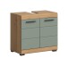 Waschbeckenunterschrank >Scout< in Eiche Dekor / Salbei - 60x56x34cm (BxHxT)