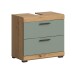 Waschbeckenunterschrank >Scout< in Eiche Dekor / Salbei - 60x56x34cm (BxHxT)