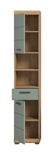 Hochschrank >Scout< in Artisan Eiche Nachbildung/Salbei - 37x191x31cm (BxHxT)