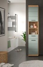 Hochschrank >Scout< in Artisan Eiche Nachbildung/Salbei - 37x191x31cm (BxHxT)