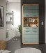 Hochschrank >Scout< in Artisan Eiche Nachbildung/Salbei - 74x191x31cm (BxHxT)