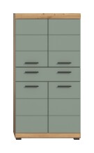 Midischrank >Scout< in Artisan Eiche Nachbildung/Salbei - 74x141x31cm (BxHxT)