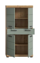 Midischrank >Scout< in Artisan Eiche Nachbildung/Salbei - 74x141x31cm (BxHxT)