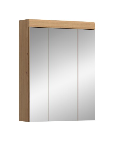 Badezimmerspiegelschrank >Scout< in Eiche Dekor / Spiegel - 60x79x18cm (BxHxT)