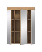 Badezimmerspiegelschrank >Scout< in Eiche Dekor / Spiegel - 60x79x18cm (BxHxT)