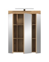 Badezimmerspiegelschrank >Scout< in Eiche Dekor / Spiegel - 60x79x18cm (BxHxT)