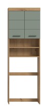 Waschmaschinenumbauschrank >Scout< in Eiche Dekor / Salbei - 63x191x24cm (BxHxT)