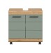Waschbeckenunterschrank >Scout< in Eiche Dekor / Salbei - 60x60x34cm (BxHxT)