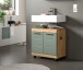 Waschbeckenunterschrank >Scout< in Eiche Dekor / Salbei - 60x60x34cm (BxHxT)