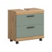 Waschbeckenunterschrank >Scout< in Eiche Dekor / Salbei - 60x60x34cm (BxHxT)