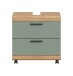 Waschbeckenunterschrank >Scout< in Eiche Dekor / Salbei - 60x60x34cm (BxHxT)