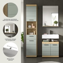 Badezimmer-Set >Scout< in Artisan Eiche Nachbildung/Salbei - 112x191x34 (BxHxT)