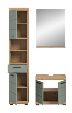 Badezimmer-Set >Scout< in Artisan Eiche Nachbildung/Salbei - 112x191x34 (BxHxT)
