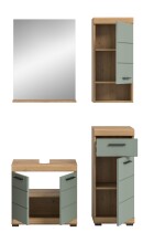 Badezimmer-Set >Scout< in Artisan Eiche Nachbildung/Salbei - 112x191x34 (BxHxT)