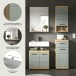 Badezimmer-Set >Scout< in Artisan Eiche Nachbildung/Salbei - 112x191x34 (BxHxT)